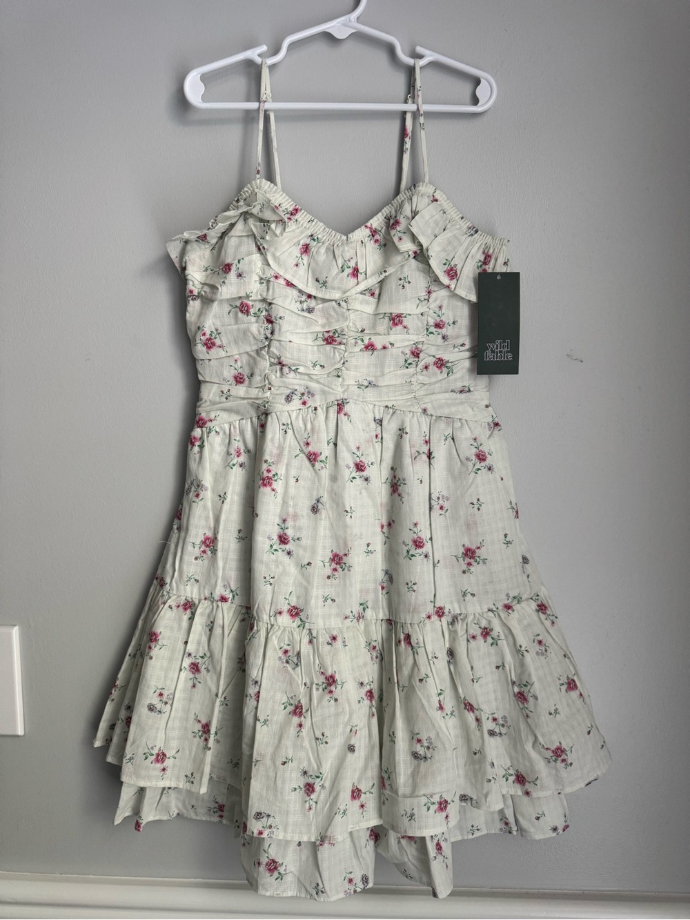 Wild Fable- Cream Floral Ruffle Sundress